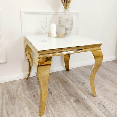 Luxury Louis Gold Side Lamp Table - Elegant 60cm x 60cm Design Perfect for Any Room - UK Luxury Furniture